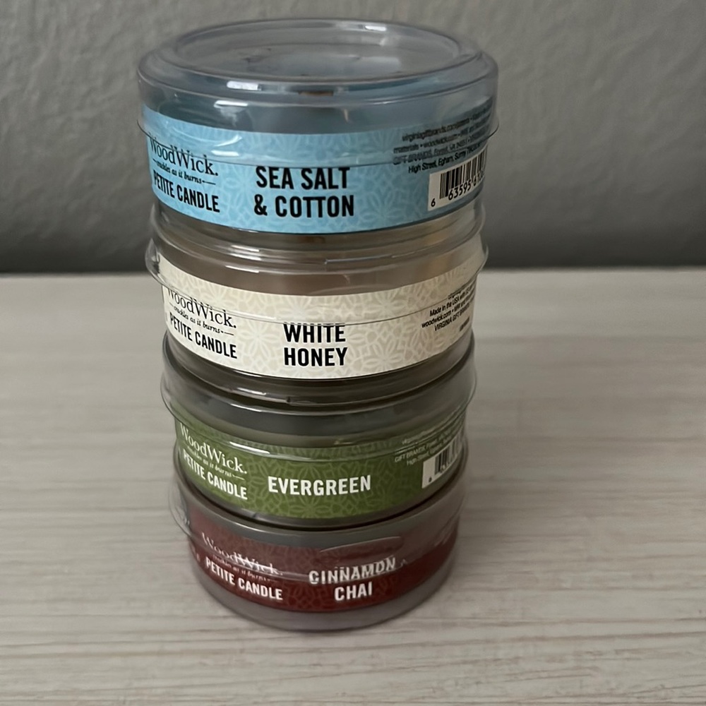 Woodwick petite candle set of 4!